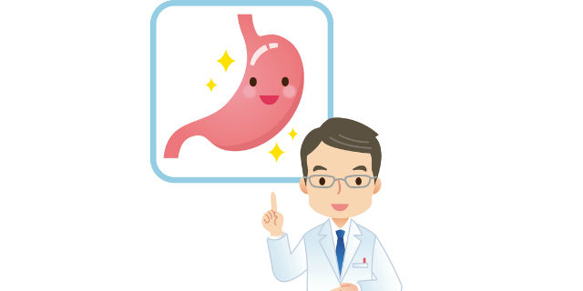 医師が胃の解説をする
