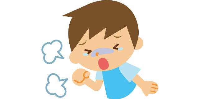 咳をするこども