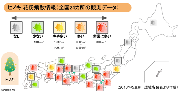 ヒノキ花粉の飛散状況